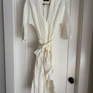 Zara White Linen Dress M